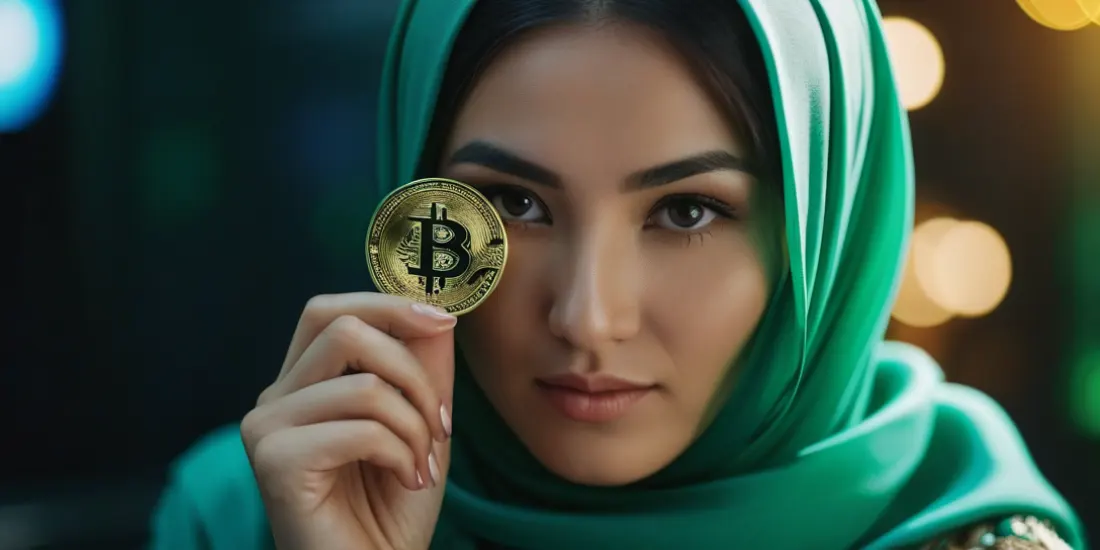 girl with crypto coin in her hands